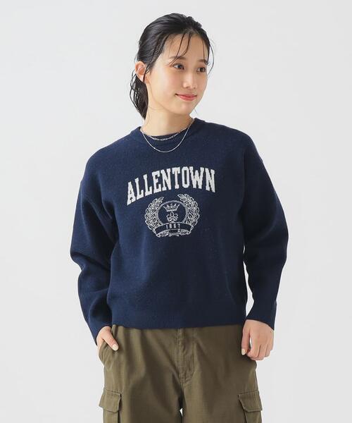 B MING by BEAMS 빔즈 로고 자카드 니트 여성 25AW 93-15-0841-213