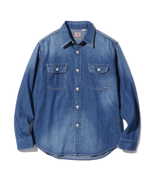 슈가케인 블루 데님 워크 셔츠 24SS AGED MODEL SC29249SW