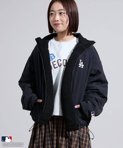 프릭스스토어 X MLB 여성 리버시블 보아 플리스 블루종 점퍼 25AW 1153248901555