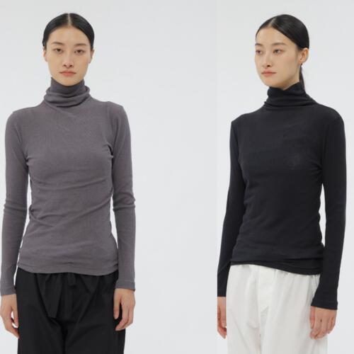 마가렛호웰 여성 터틀넥 티 COTTON SILK RIB TOP 25AW