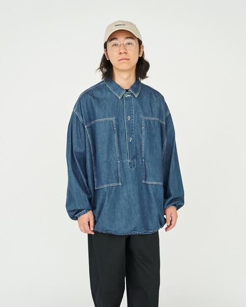 프레쉬서비스 셔츠 청남방 DENIM PULLOVER SHIRT 페이드인디고 25AW