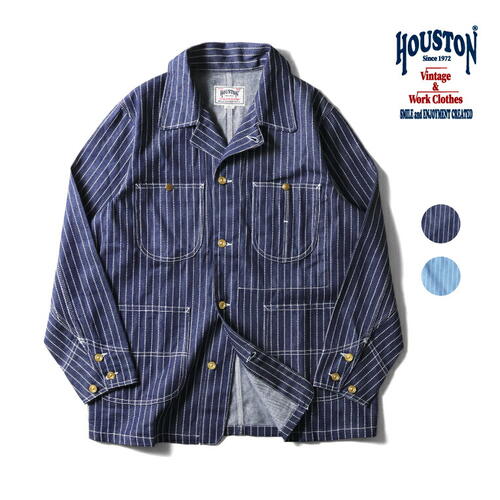 HOUSTON 휴스턴 와바시 데님 레일로드 커버올 재킷 25AW 51548