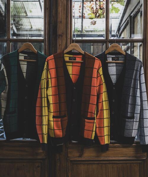 빔즈 플러스 울 니트 가디건 인타르시아 가터 스티치 25AW 38-15-0234-048