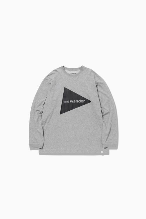 앤드원더 빅 로고 긴팔 티 셔츠 and wander logo LS T 25AW