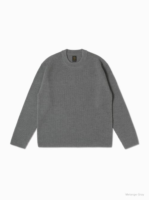 바토너 니트 SOLID WOOL RIB CREW NECK 25AW BN-25FM-042
