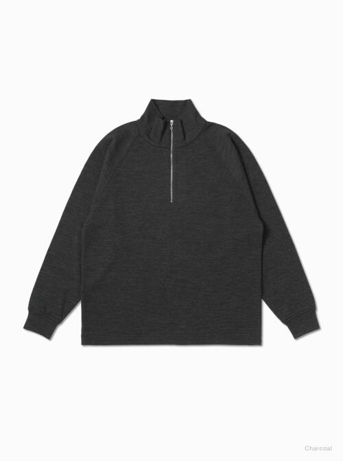 바토너 니트 ALL WOOL URAKE HALF ZIP 25AW BN-25FM-035