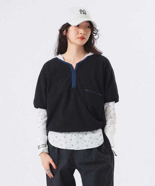 빔즈 보이 여성 플리스 반팔 티 하프지퍼 25AW 13-06-0251-458