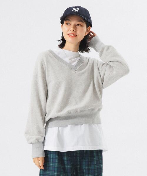 빔즈 보이 여성 프리덤 슬리브 브이넥 스웨트 티 맨투맨 13-13-0418-101 25AW