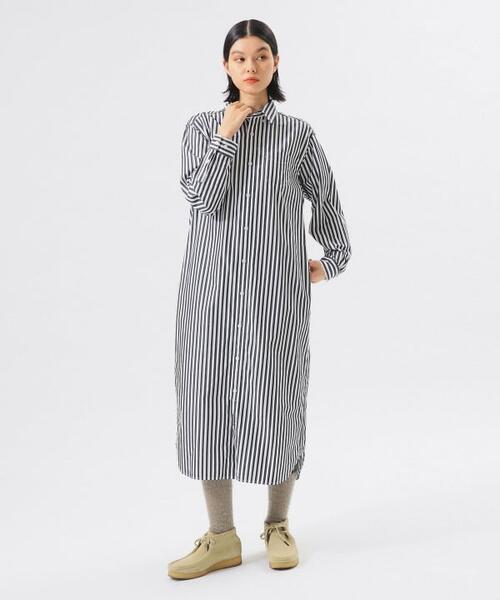 빔즈 보이 스트라이프 버튼다운 긴팔 원피스 25AW 13-26-0221-247