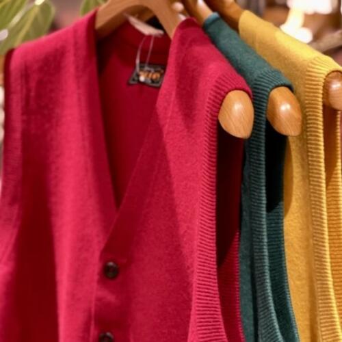 빔즈 플러스 버튼 울 니트 조끼 38-05-0027-048 25AW