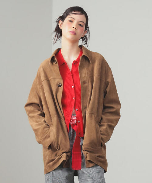 레이 빔즈 스웨이드 하프 코트 재킷 여성 25AW 61-19-0865-462