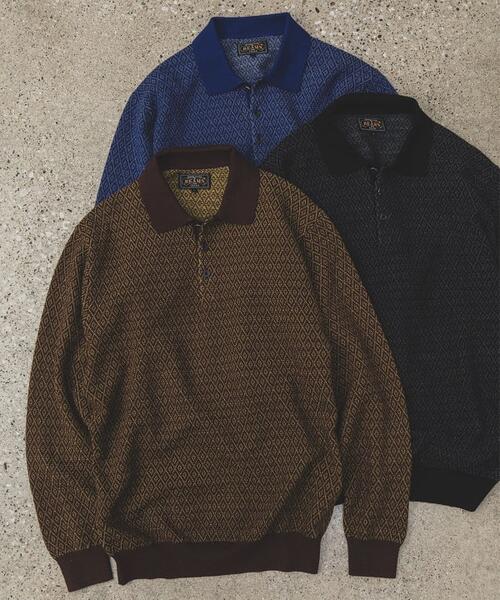 빔즈 플러스 다이아몬드 패턴 니트 폴로 티 울 25AW 38-12-0036-103