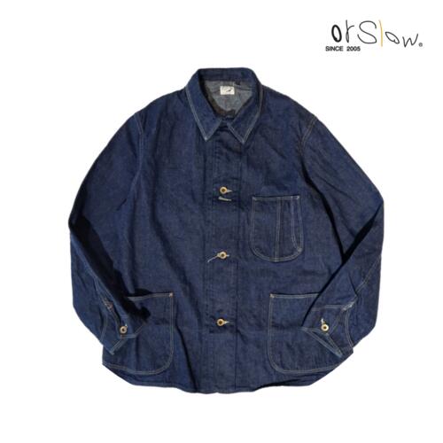 오어슬로우 40S COVERALL 워크 데님 재킷 01-6150 청 점퍼