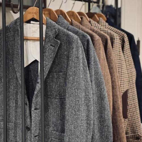 빔즈 플러스 발칼라 코트 울 헤리스 트위드 25AW 38-19-0045-803