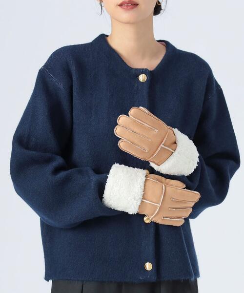 빔즈 하트 인조 무스탕 장갑 여성 손가락 25AW 43-46-0021-960