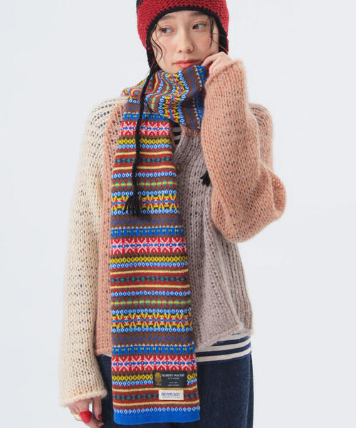 빔즈 보이 X 로버트 맥키 페어 아일 머플러 울 목도리 25AW 13-45-0134-432