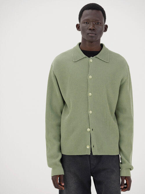 오라리 남성 가디건 SUPER FINE WOOL RIB KNIT SHIRT CARDIGAN 25AW