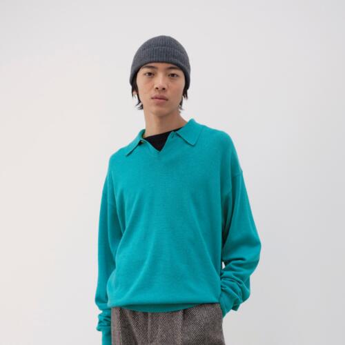 오라리 남성 니트 CASHMERE SILK WOOL KNIT POLO 24AW