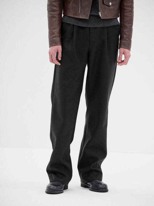 오라리 남성 바지 LIGHT MELTON ONE-TUCK SLACKS 25AW