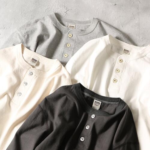 반스아웃피터스 버튼웍스 헨리넥 긴팔 티 25AW BR-3044BSP BR-3044BW