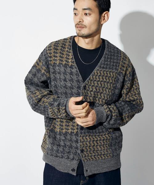 프릭스스토어 패치워크 자카드 체크 니트 가디건 25AW 1035248900831