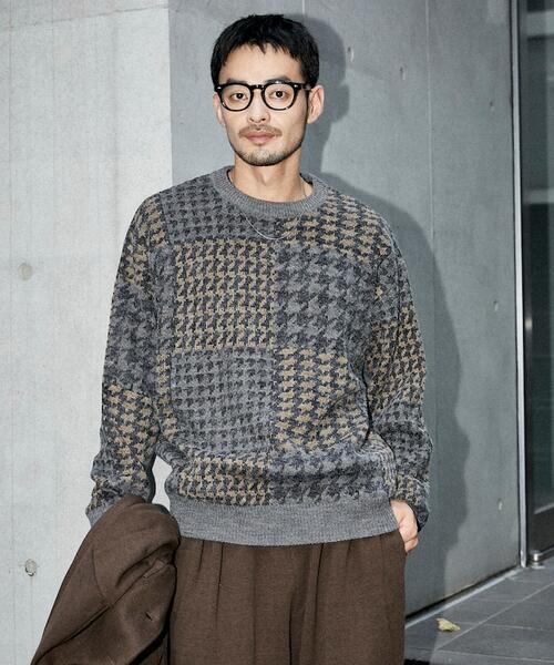 프릭스스토어 패치워크 자카드 체크 니트 풀오버 25AW 1031248900267