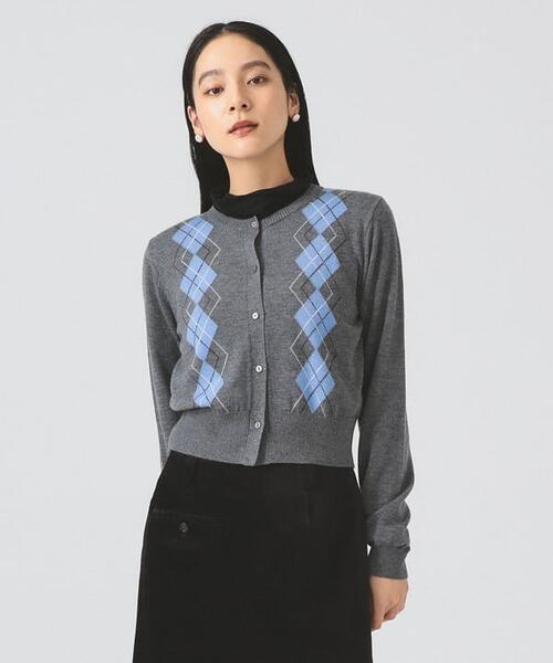 레이 빔즈 아가일 니트 가디건 여성 25AW 61-15-1339-370