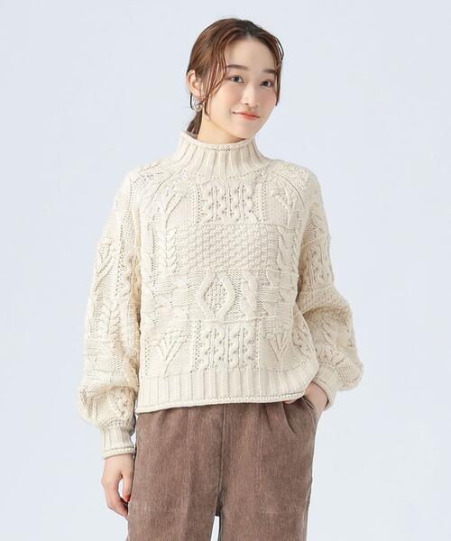 빔즈 하트 여성 패치워크 니트 울 스웨터 25AW 43-15-0356-138