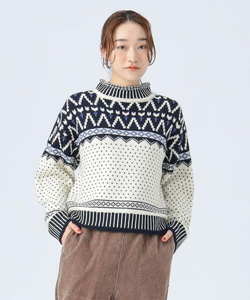 빔즈 하트 자카드 니트 여성 25AW 43-15-0347-138