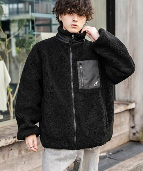 캉골 X RockyMonroe 로고 자수 덤블 보아 플리스 재킷 점퍼 25AW QM4930