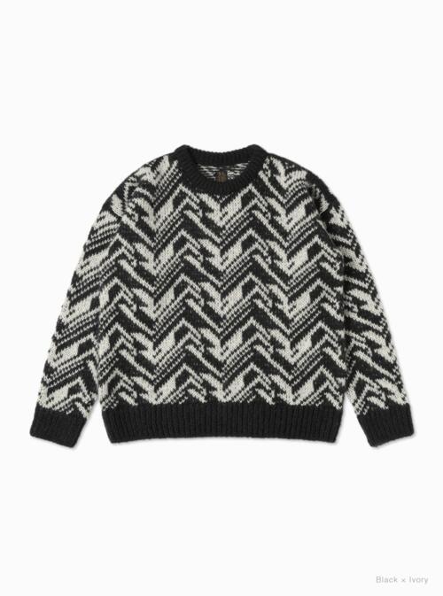 바토너 니트 SNOW MOUNTAIN JACQUARD CREW NECK 25AW